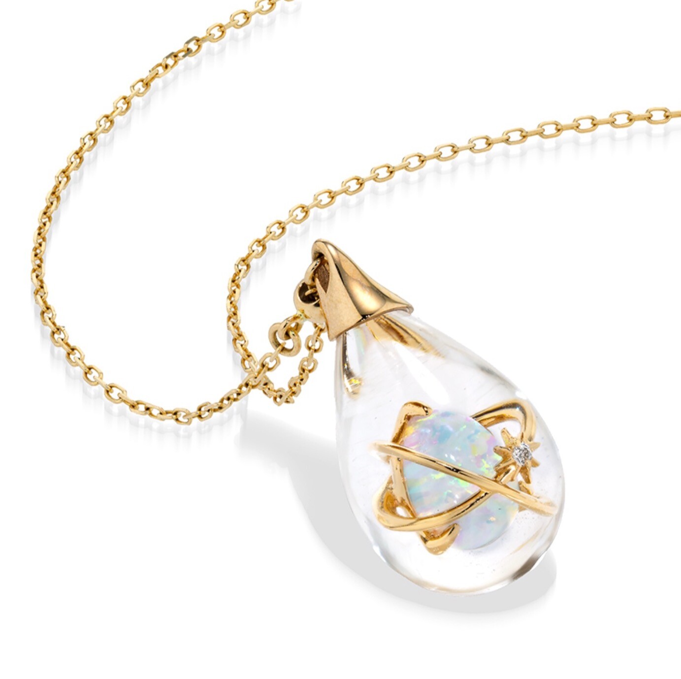 スタージュエリー　アクリルネックレス スタージュエリー アクリル ネックレス CLEAR DROPS パール シルバー