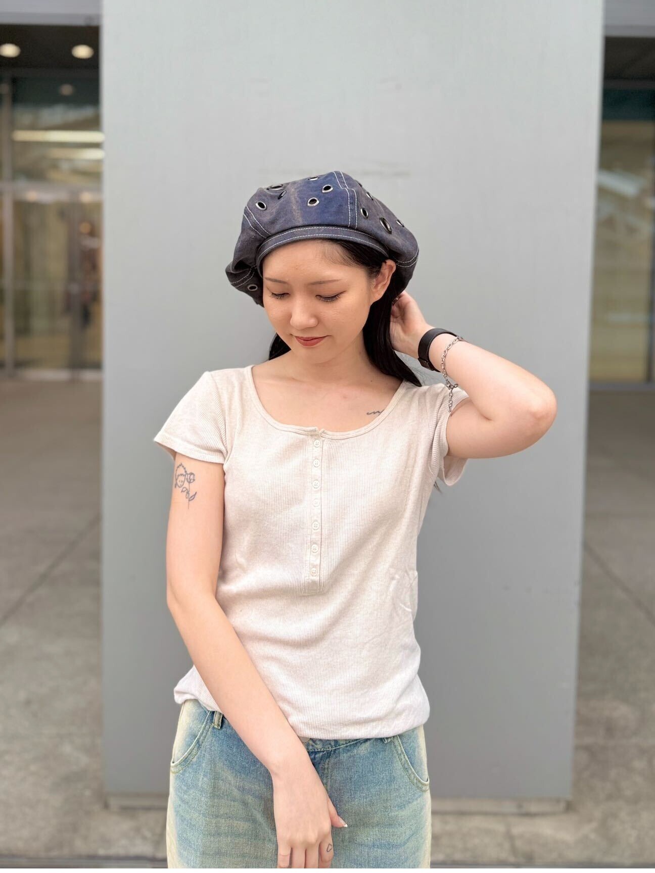 Popteen2月号掲載💕さくらちゃん着用🌸】『シンプルレザーベレー