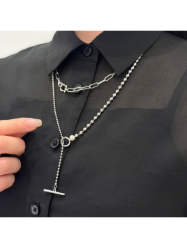 BALL T-BAR NECKLACE