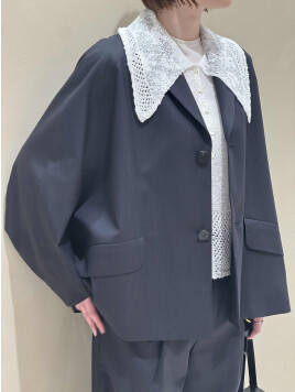 レーシーニット ビックカラーカーディガン