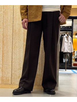 ウールツイル 2タックワイドストレートパンツ 