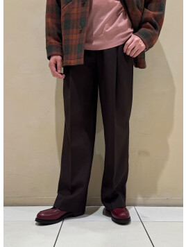 ウールツイル 2タックワイドストレートパンツ セットアップ