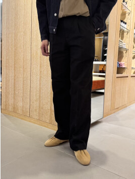 コットンドリルツイル ワイドバレルパンツ