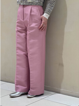 コットンシルクダブルクロス ストレートワイドパンツ