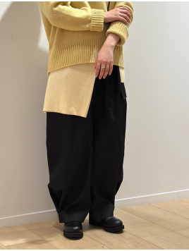 ナイロンシルクタフタ タックカーゴパンツ