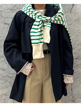 〈撥水加工〉バックギャザードロストミディ丈トレンチ