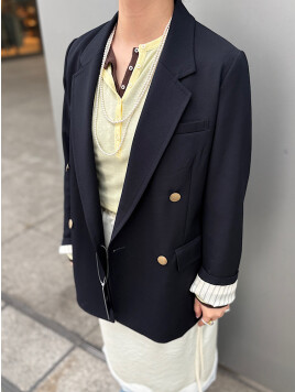 ウール ギャバジン ダブル ブレスト ジャケット