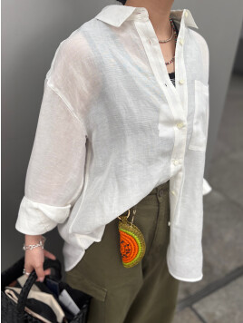 〈手洗い可能〉IMPERIAL LINEN 混 オーバー サイズ シャツ