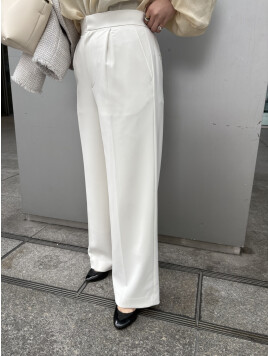 〈手洗い可能〉ダブル クロス セミ ワイド パンツ(セレモニー対応可)