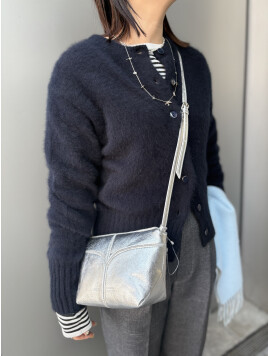 〈手洗い可能〉フォックスクルーネックニットカーディガン