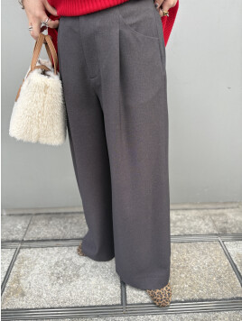  〈洗濯機可能〉ウールライク ポケット デザイン ワイド パンツ