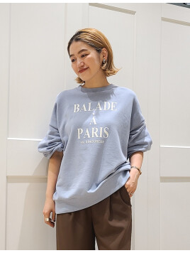 裏毛ロゴタックスリーブスウェット
