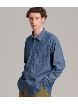 【Sewing Chop O'alls】US NAVY CHAMBRAY SHIRT