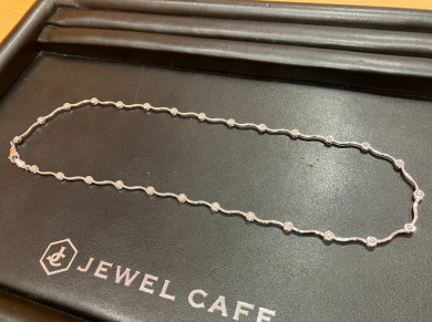 18金ホワイトゴールド メレダイヤ付き ネックレスをお買取り致しました！ 