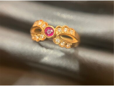 【K18 色石&メレダイヤ付きリング 高価買取いたしました💍✨】