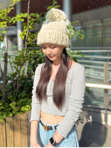 【大きめポンポンでみんなの目をくぎ付けに👀ニット帽】