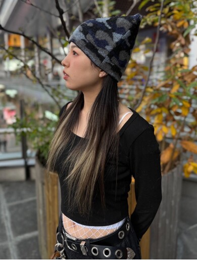 【迷彩柄と猫耳のコラボ🙀男女兼用ニット帽】