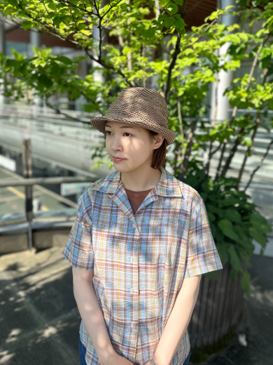 【ざっくり編みの男女兼用中折れハット】