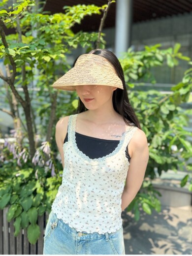 【定番商品◇でこぼこ生地がポイントのサンバイザー】