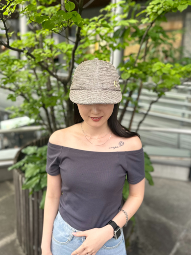 【天然草風素材で清涼感UP⇗⇗大人気Cパーツ付きキャップ】