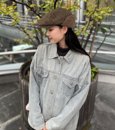 【耳当ては上げ下げ可◎シンプルハンチング】
