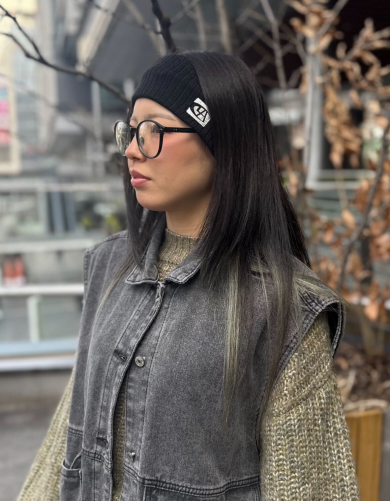 【ラメ糸が華やか🌸💚刺繍入りヘアバンド】