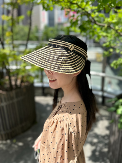 【しましま模様の大人気Cパーツ付きサンバイザー】