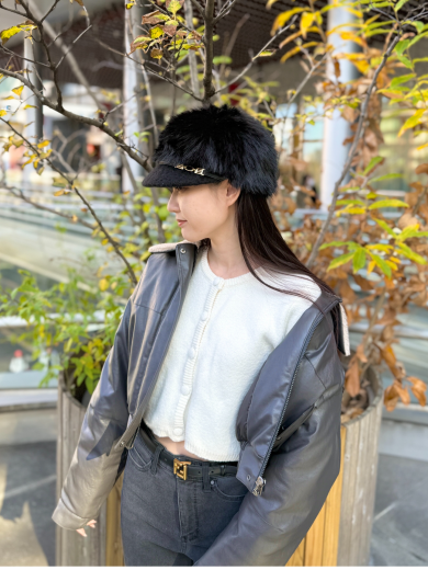 【毛足長めでもふもふ手触りがたまらない☻アトリエメイドのキャスケット】