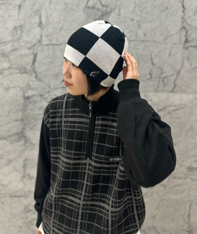 【大人気ウェンズデーのコラボ商品★✫大きめチェックのニット帽】