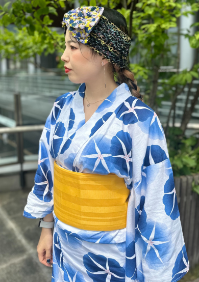 【浴衣にはもちろん普段使いも◎花柄ヘアバンド】