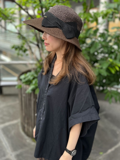 【つば広で日除け対策もばっちり(`･ω･´)bリボン付きハット】