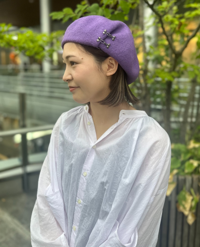 【フックは気分で外したり付けたりアレンジ可能◎ベレー帽】