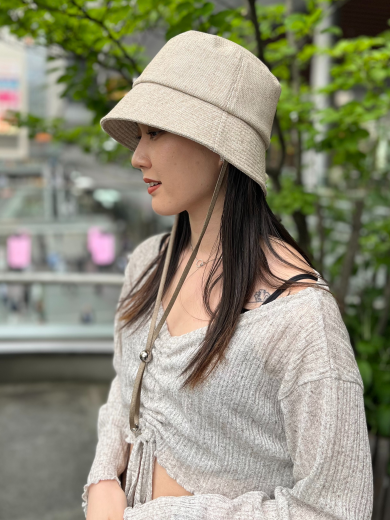 【あご紐は取り外し可能◎洗えるバケットハット】