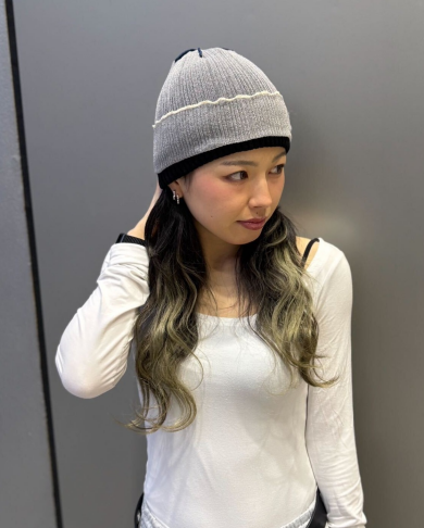 【キラリと輝くラメ糸がポイント💎✨リブ編みニット】