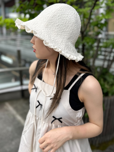 【つば先のフリフリがチャームポイント❁チューリップハット】