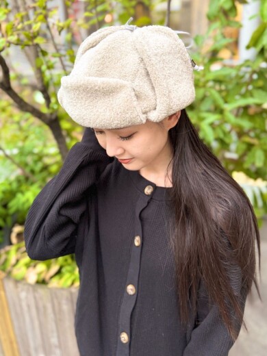 【耳まで温かく防寒対策ばっちり👍ボア飛行帽】