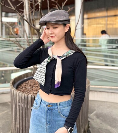 【あわい格子柄が魅力的🌟ハンチング】