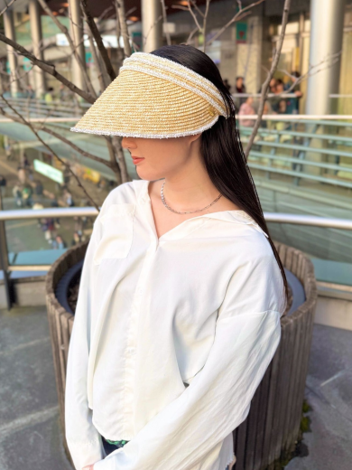 【つぶつぶのビーズパーツが可愛い💠サンバイザー】