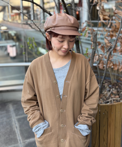 【経年変化も楽しめる★牛革マリンキャップ】