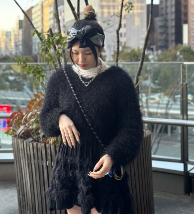【ネクタイイメージのサテンとストライプのヘアバンド👔】