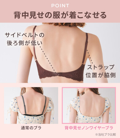 背中が深くあいた服の着こなしに♡