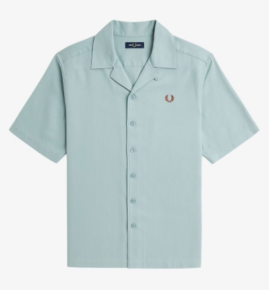 Pique Texture Revere Collar Shirt