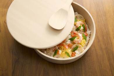 《にちにち道具》 捩り箍の飯台　底丸＆蓋