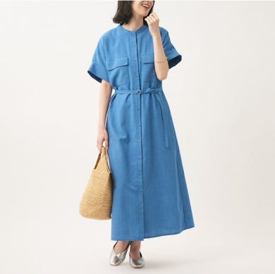 👗雨の日も安心。水を弾き汚れにくいリネンライクワンピース👗
