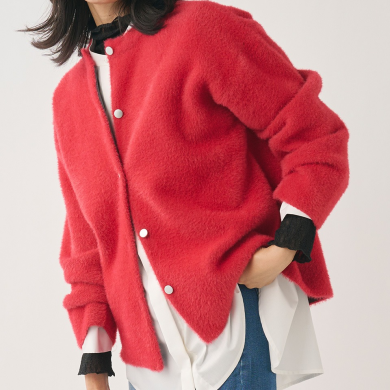 👗ライトアウターとしても活躍！ バイカラーニットカーデ👗