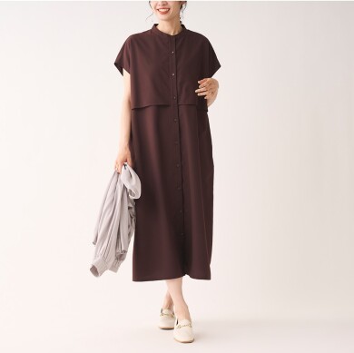👗1枚でスタイルアップが叶う！コットンライクレイヤードシャツワンピース👗