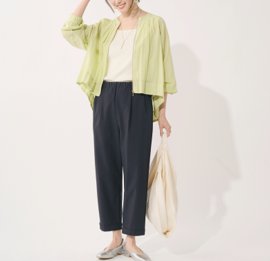 👗接触冷感で快適！華やかフレアシルエットのシアーブルゾン👗