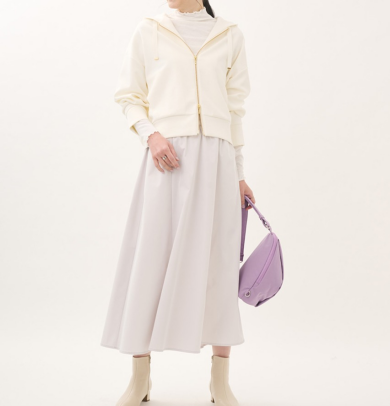 👗体型カバーも叶う上品Aラインスカート【すごナノ撥水】タフタフレアスカート👗