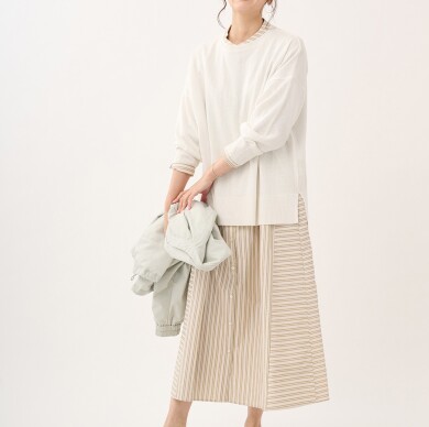 👗【着回し万能】1枚で、羽織りで。ストライプシャツワンピース👗