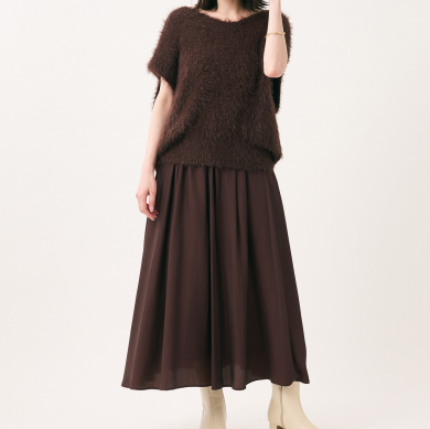 👗広がりすぎない大人のシルエット。 雨の日も安心の「すごナノ撥水」ギャザースカート👗